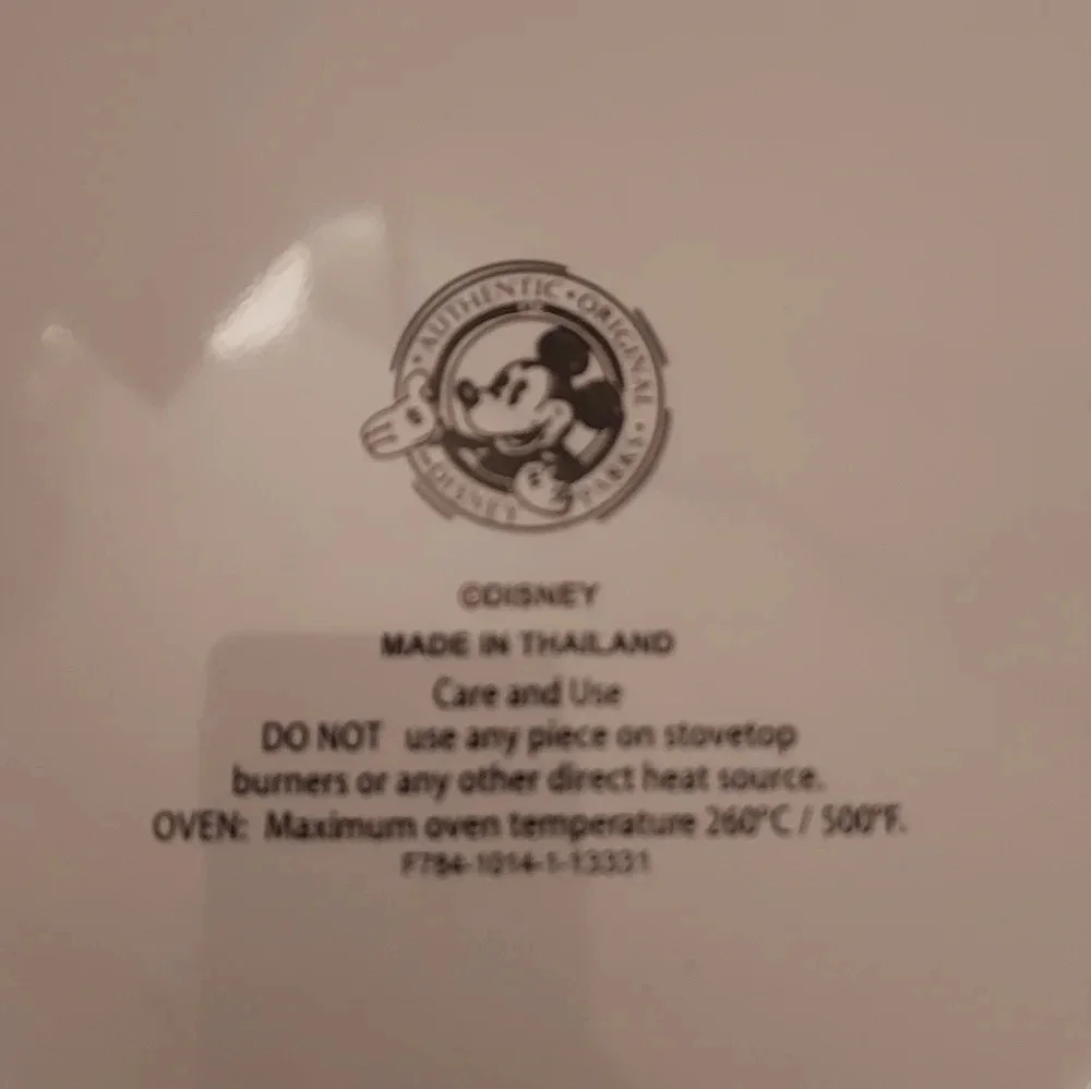 Disney White & Black Mickey Mouse Casserole Dish with Lid Snowflake Design